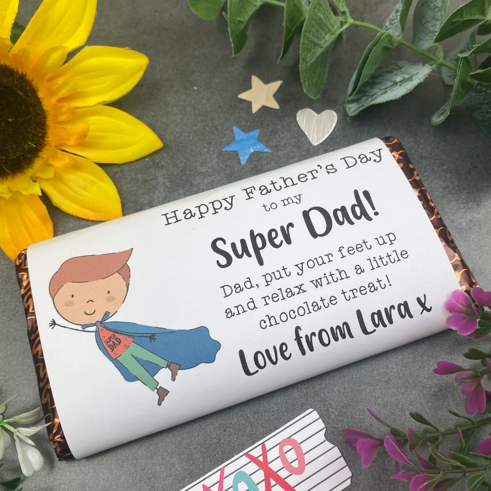 Happy Father's Day Super Dad Personalised Chocolate Bar - Image 2