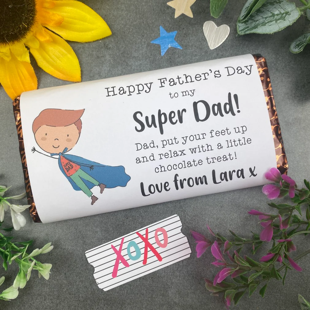 Happy Father's Day Super Dad Personalised Chocolate Bar - Image 4