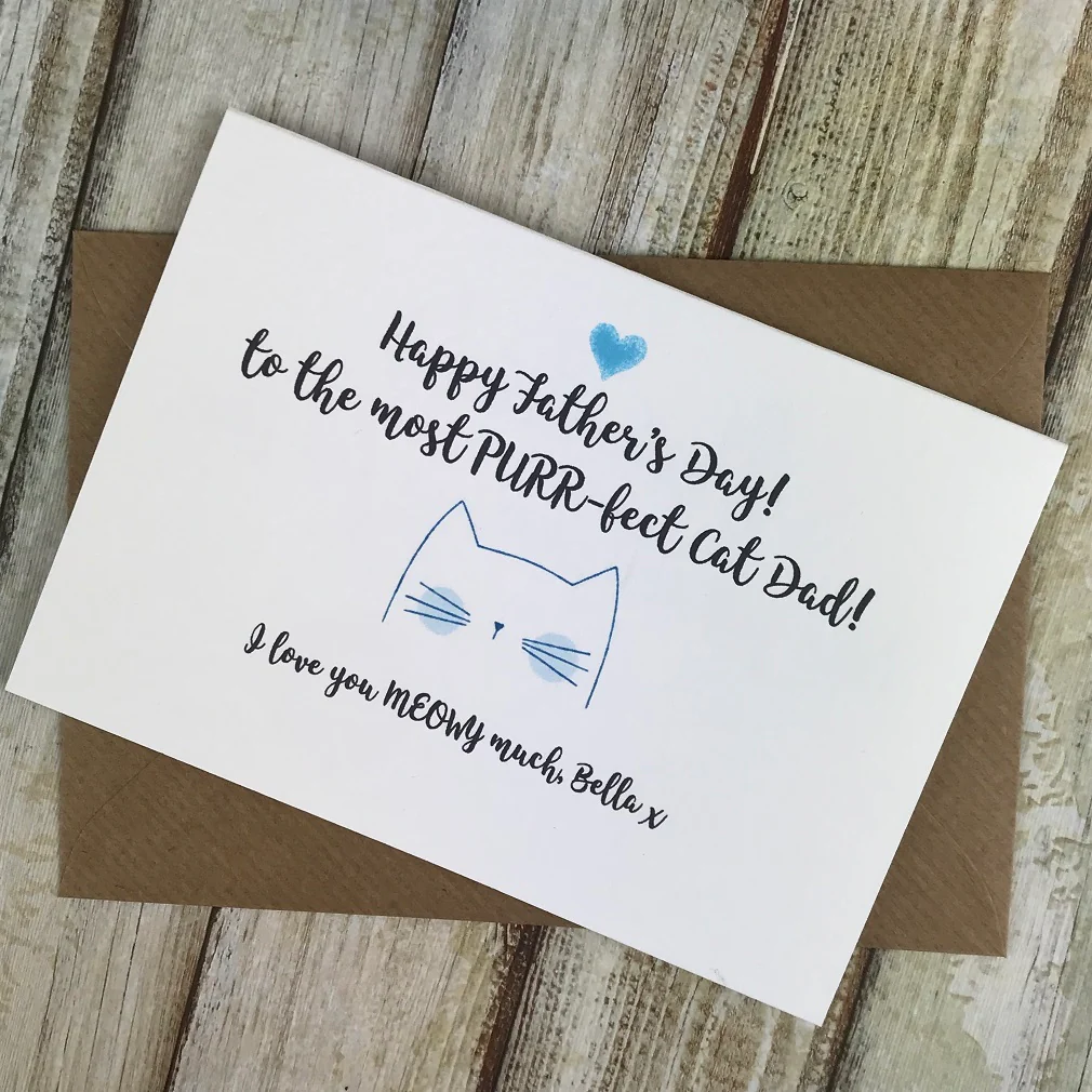 Happy Father's Day To A Purr-fect Cat Dad - Personalised - Image 3