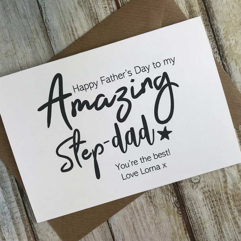 Happy Father's Day To My Amazing Step Dad You're The Best - Personalised Card - Image 3