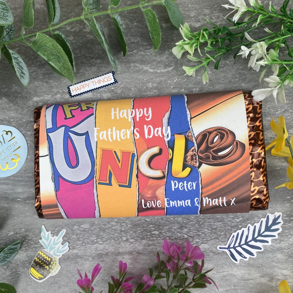 Happy Father's Day Uncle Personalised Chocolate Bar - Image 6