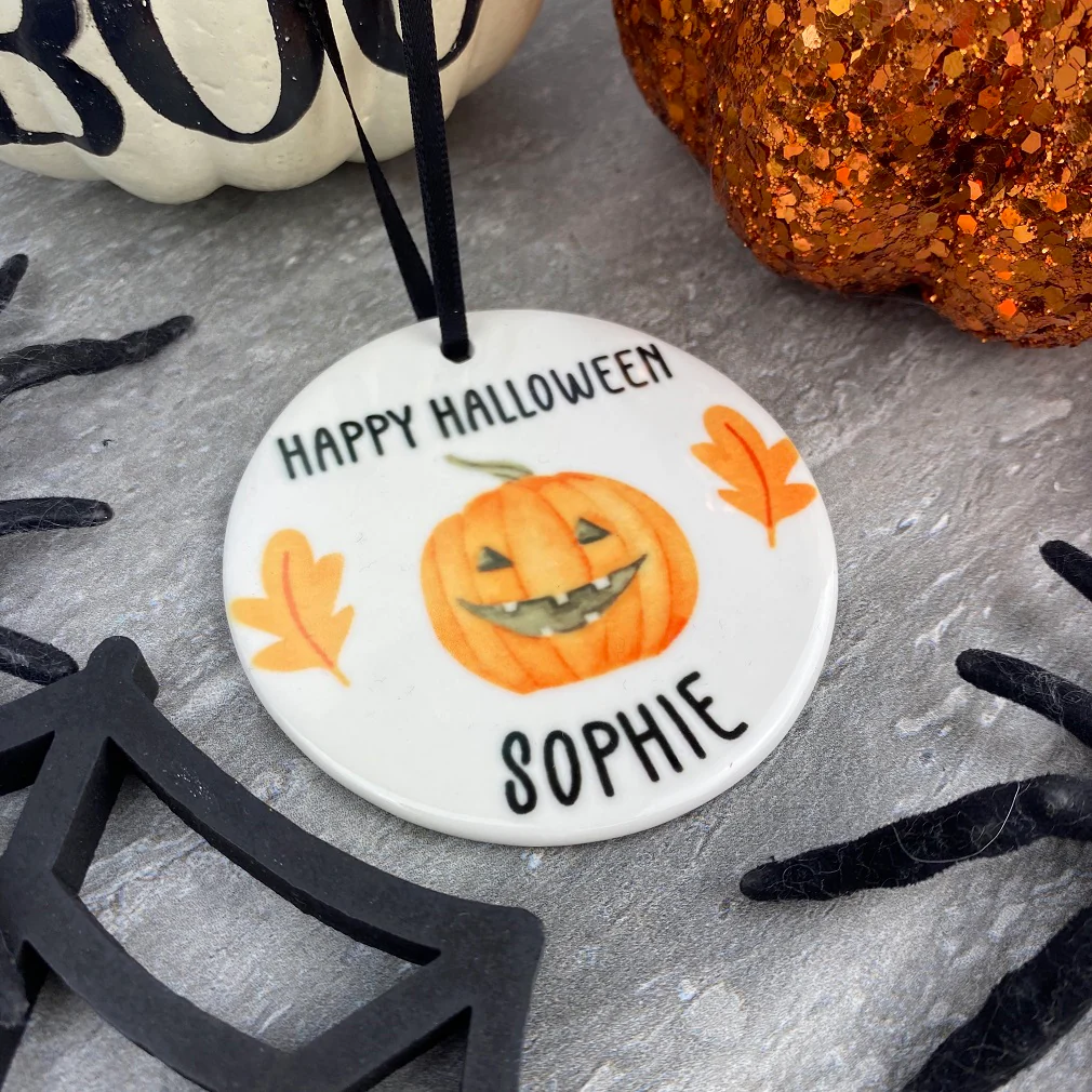 Happy Halloween Pumpkin Hanging Decoration - Image 2