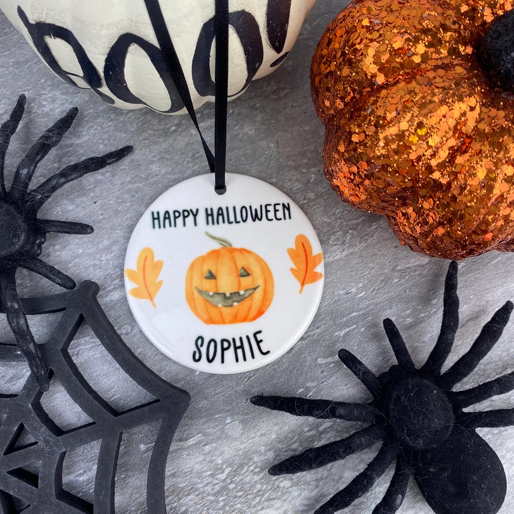 Happy Halloween Pumpkin Hanging Decoration - Image 3