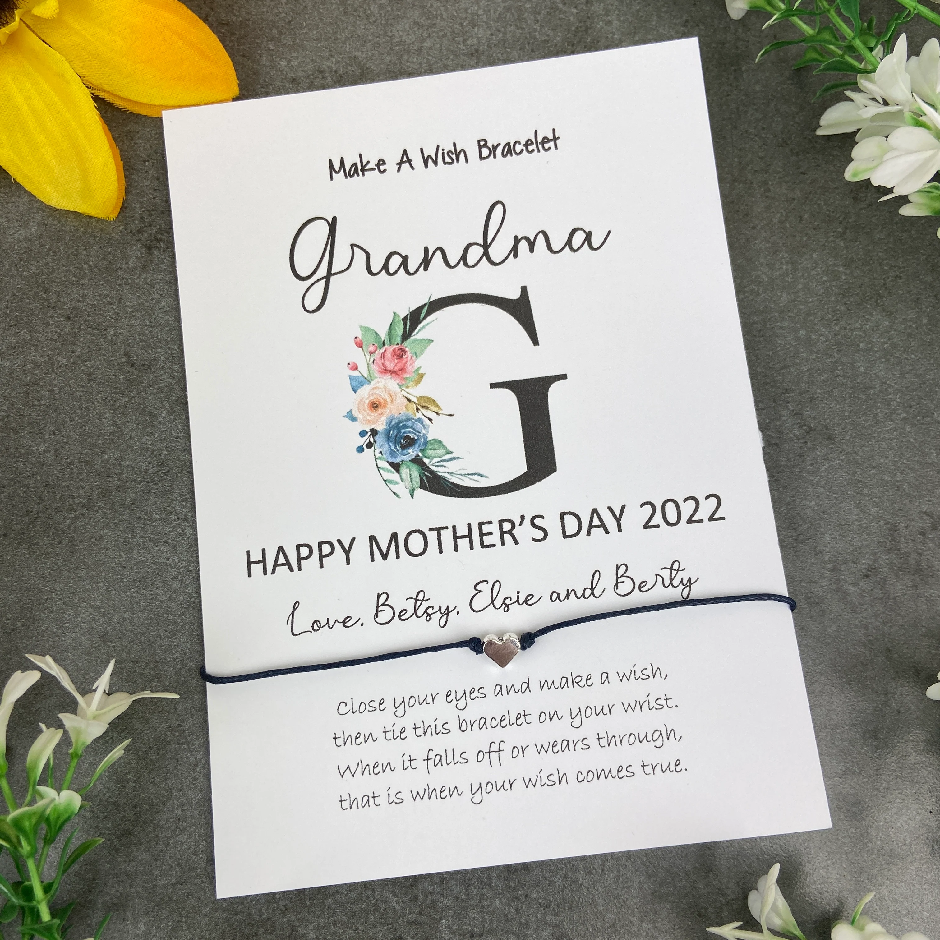 Happy Mother's Day Grandma - Personalised Wish Bracelet For Grandma