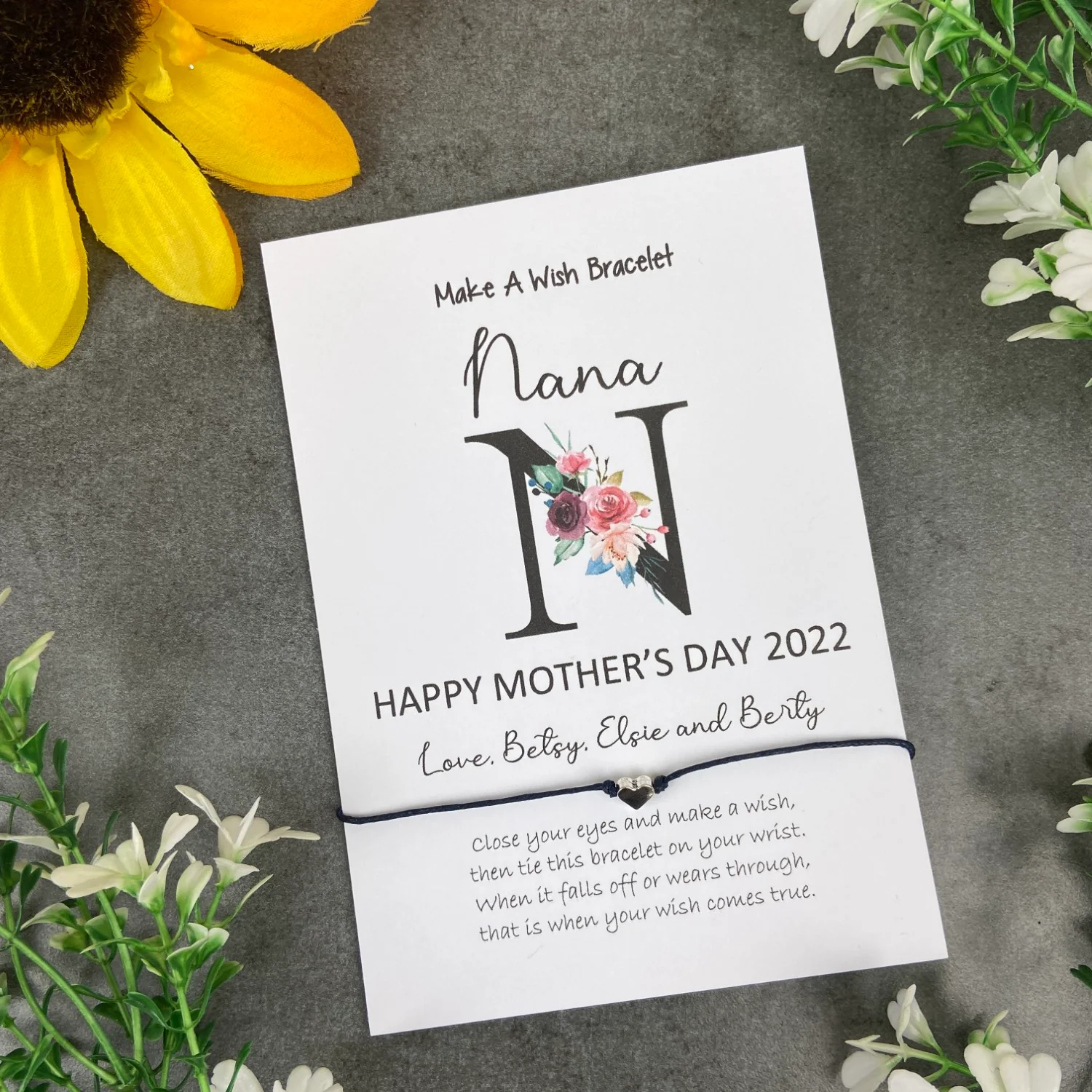Happy Mother's Day Nana - Personalised Wish Bracelet For Nana