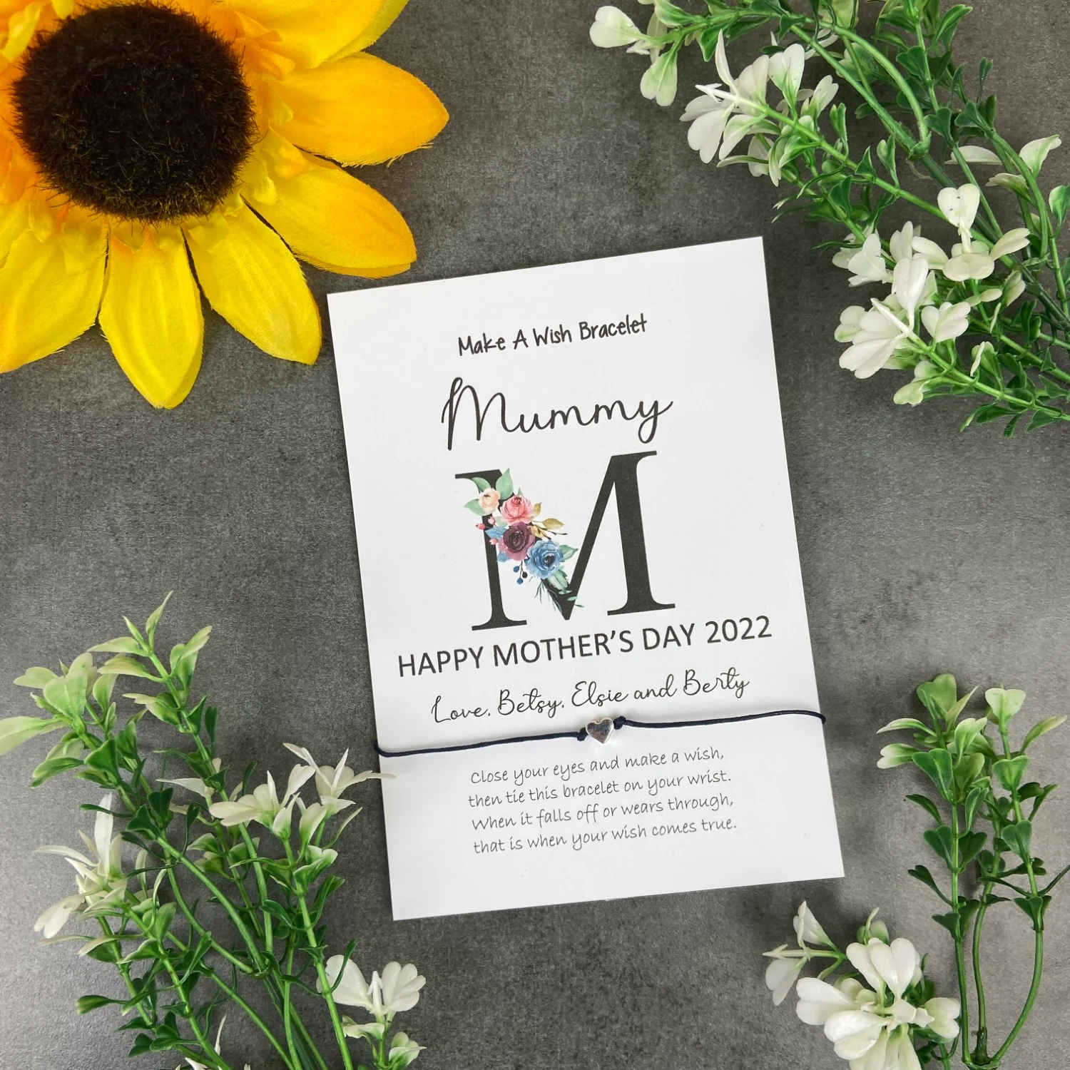 Happy Mother's day - Personalised Wish Bracelet For Mum
