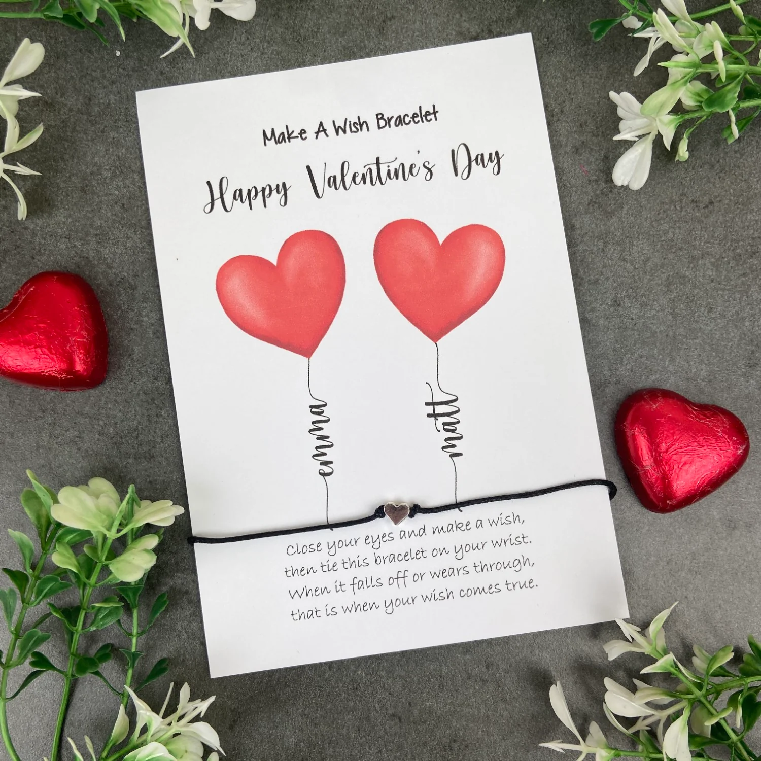 Happy Valentine's Day Balloon Names Wish Bracelet - Image 4