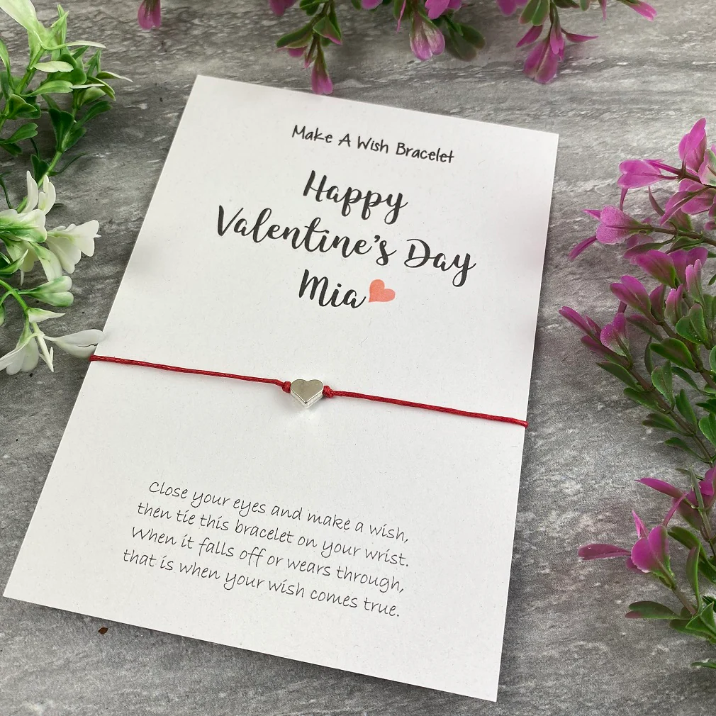 Happy Valentines Day - Personalised Wish Bracelet - Image 2