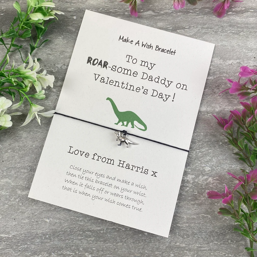 Happy Valentine's Day Roar-Some Daddy/Mummy - Wish Bracelet - Image 2