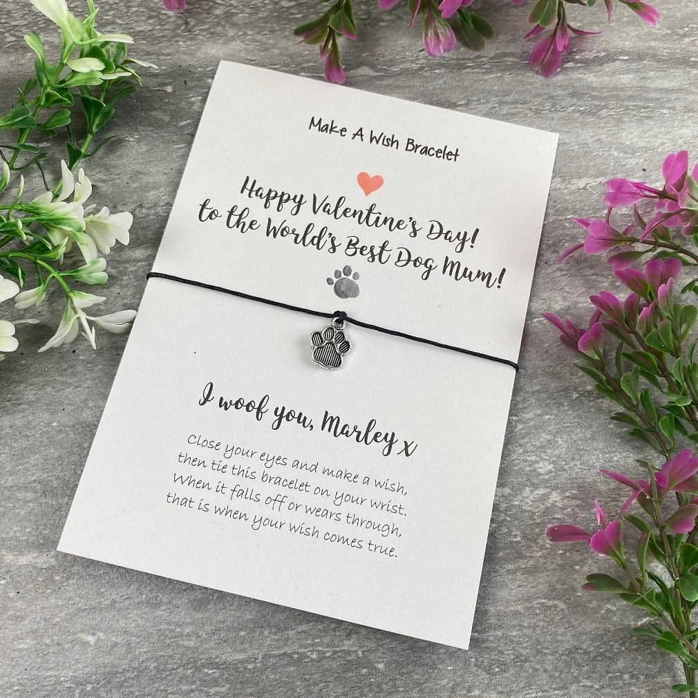 Happy Valentine's World Best Dog Mum Wish Bracelet - Image 4