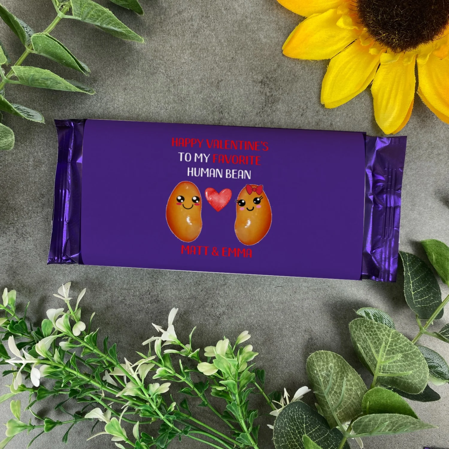 Human Bean Valentines Gift - Personalised Cadburys Chocolate Bar - Image 4