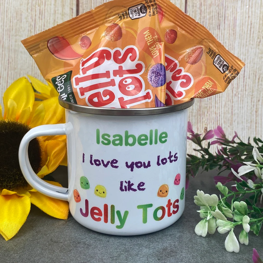 I Love You Lots Like Jelly Tots Personalised Enamel Mug - Image 10