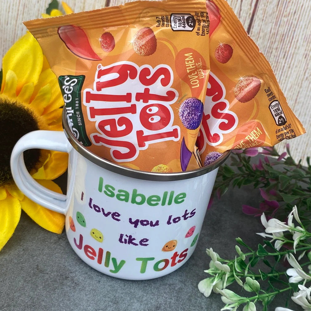 I Love You Lots Like Jelly Tots Personalised Enamel Mug - Image 8