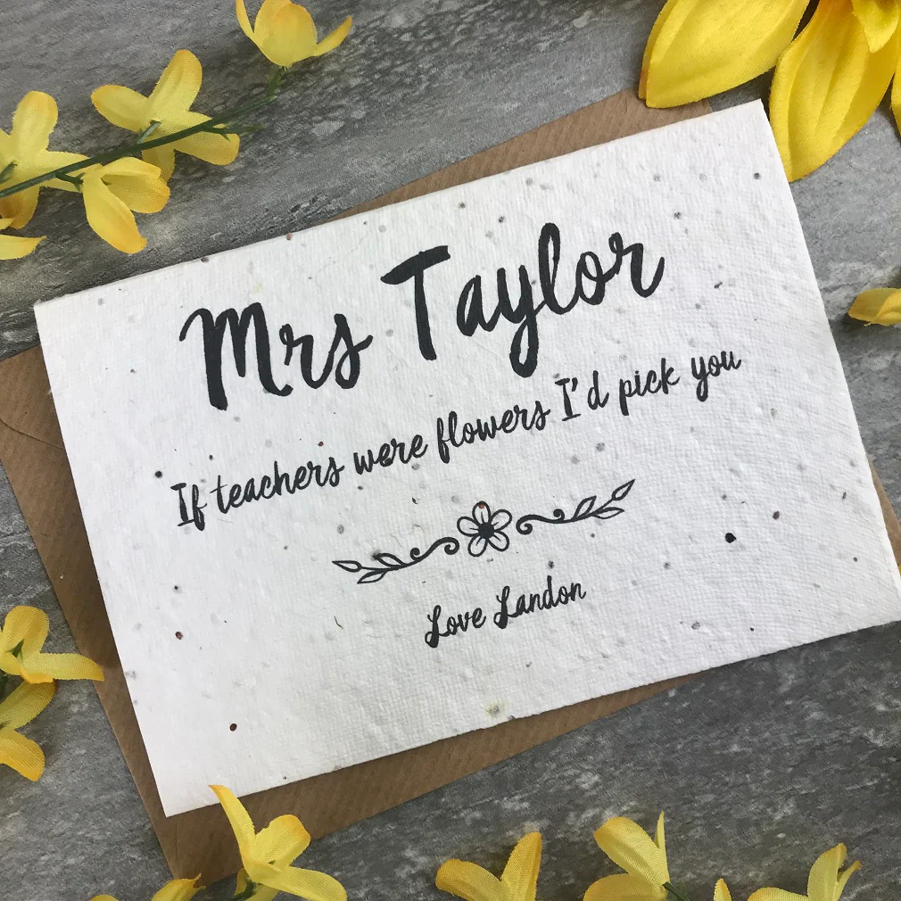 If Teachers Were Flowers I'd Pick You - Personalised Card - Image 3