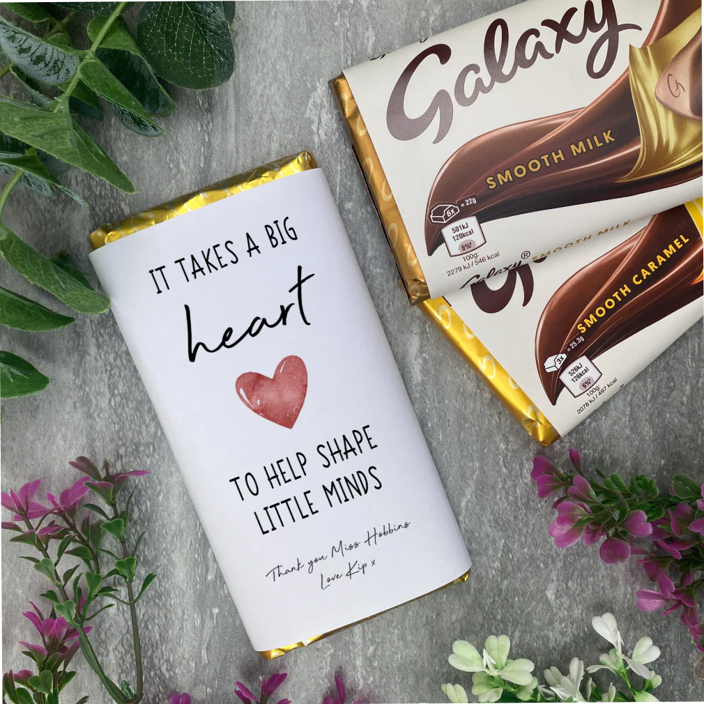 'It Takes A Big Heart To Help Shape Little Minds' Personalised Teacher Chocolate Bar - Image 8