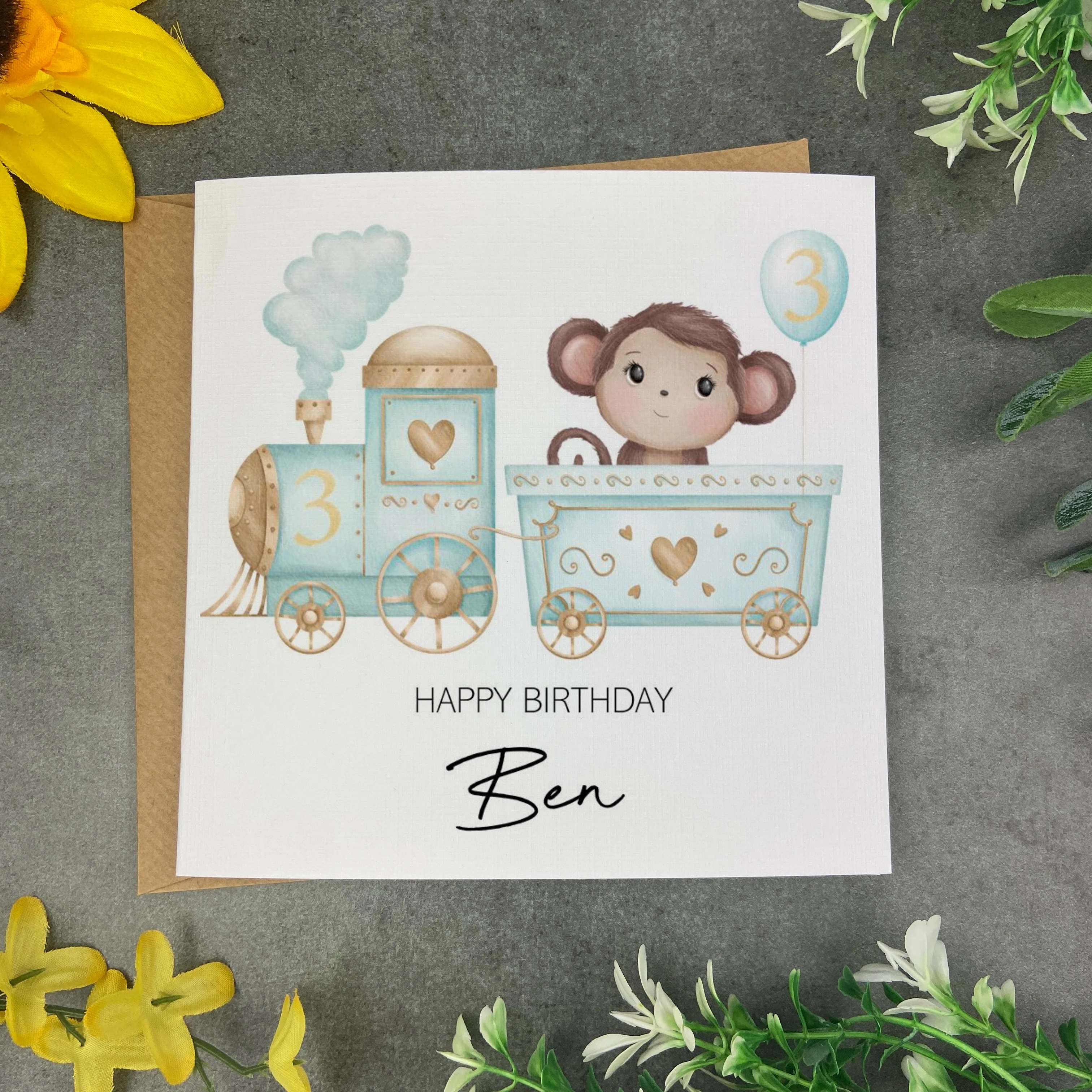Jungle Train Personalised Birthday Card - Image 2