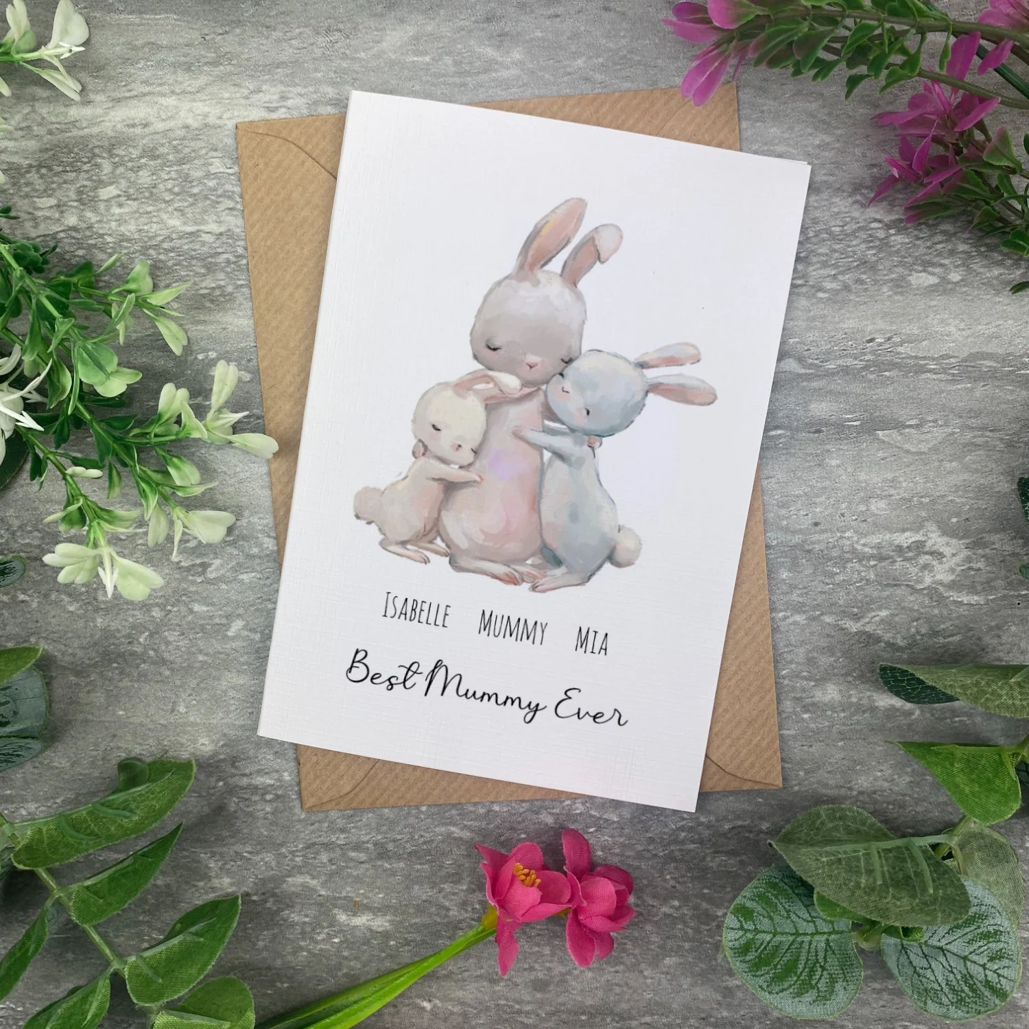 Little Bunnies - Personalised Mother's Day Card
