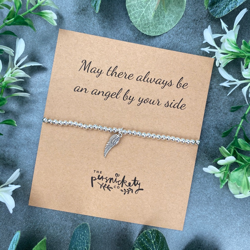 May There Always Be An Angel By Your Side Beaded Bracelet - Image 5