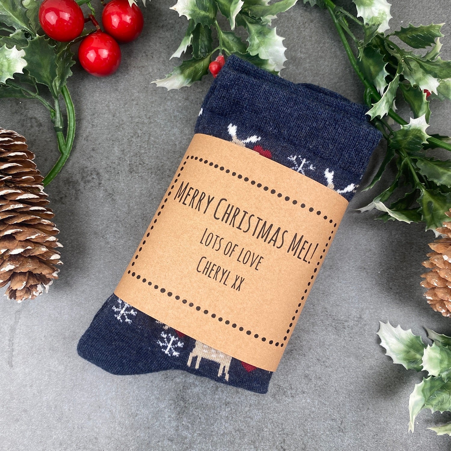 Merry Christmas Deer Socks