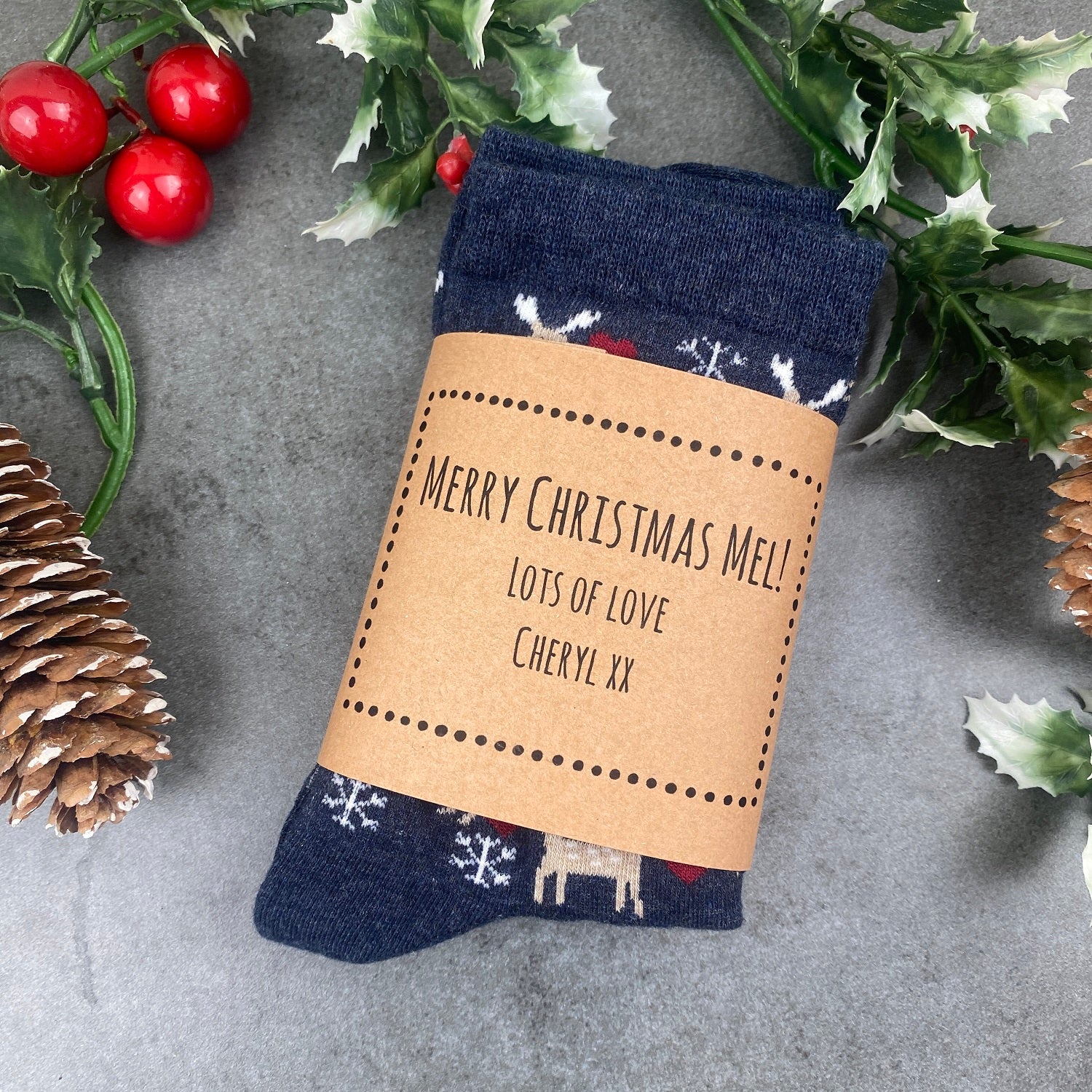 Merry Christmas Deer Socks - Image 2