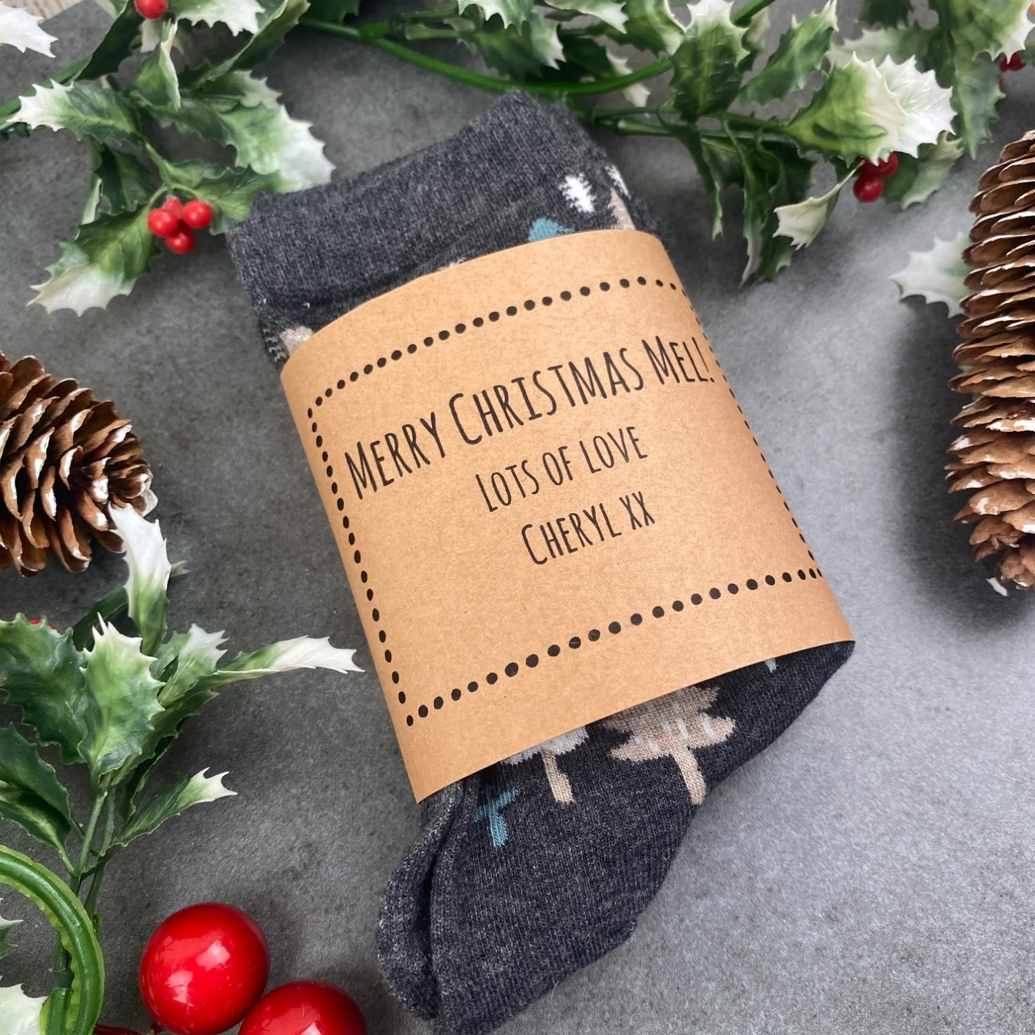 Merry Christmas Fox Woodland Christmas Socks