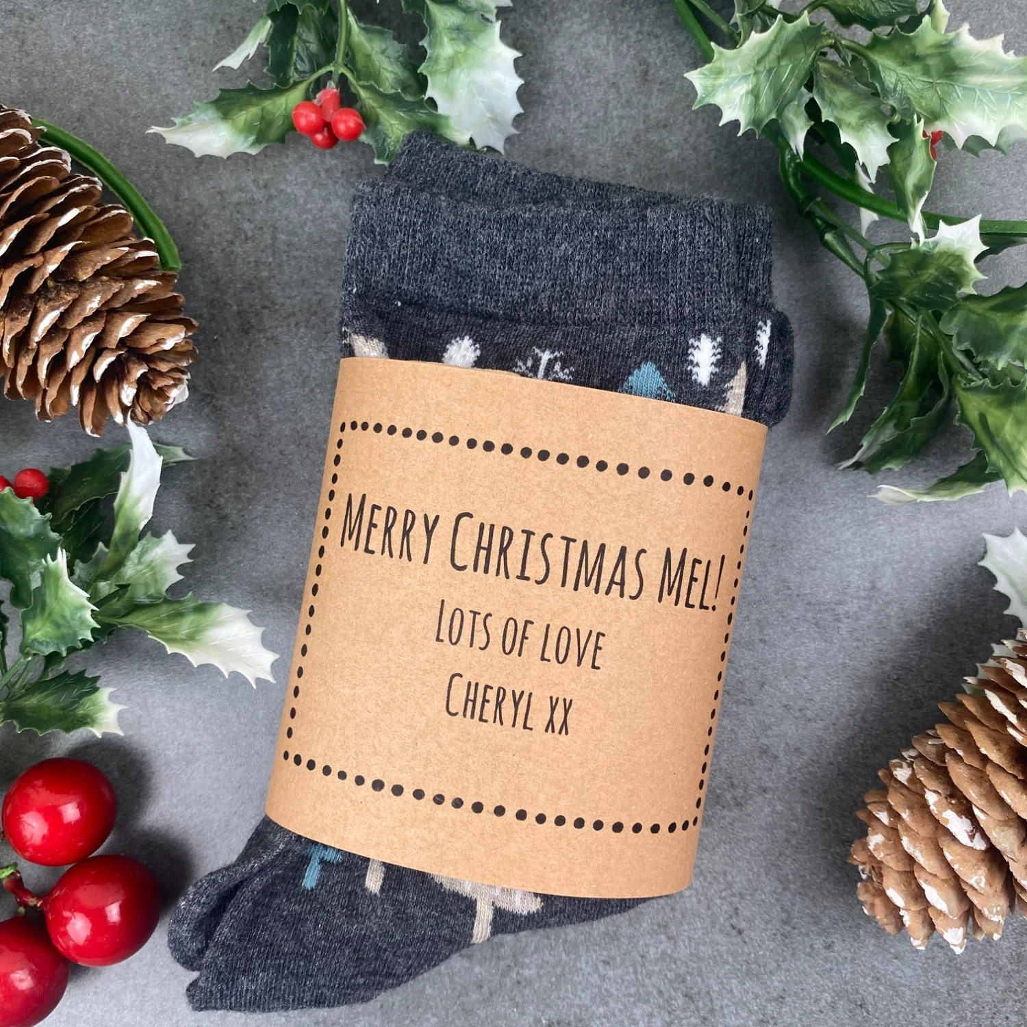 Merry Christmas Fox Woodland Christmas Socks - Image 7