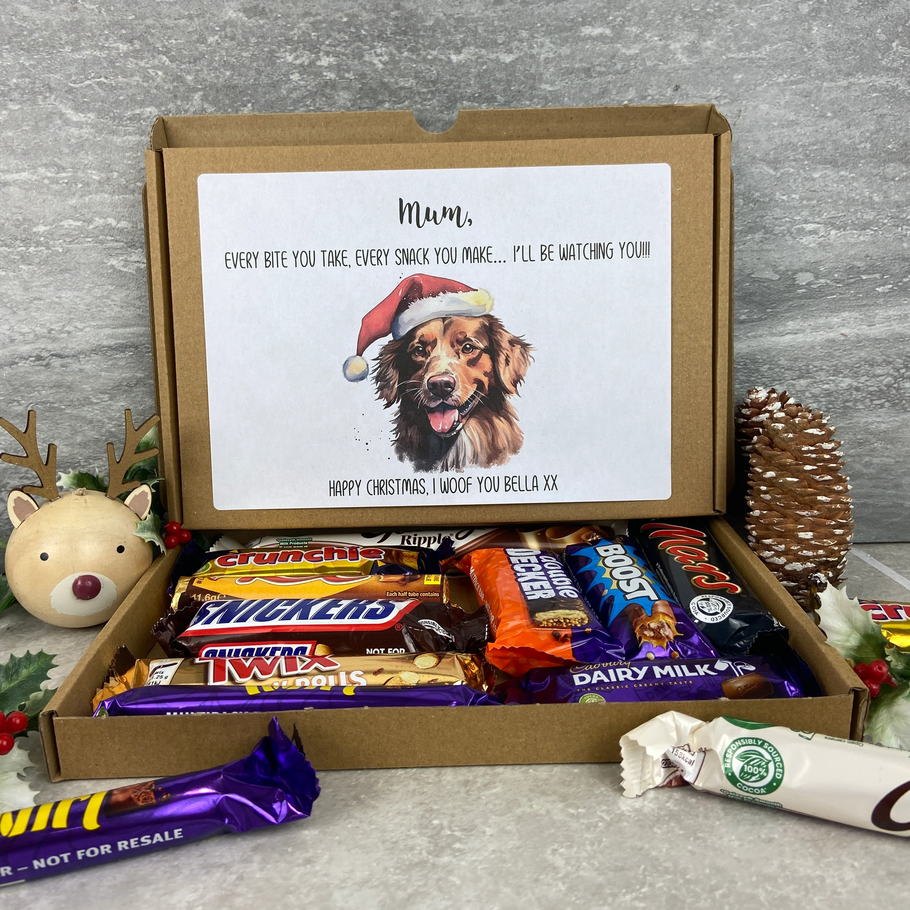 Personalised Christmas Treat Box from the Dog