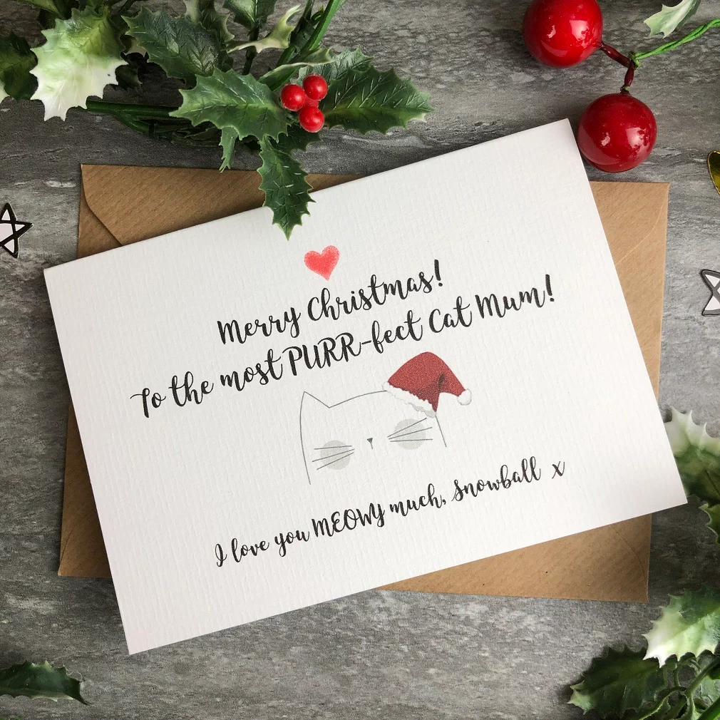 Merry Christmas To The Most PURR-fect Cat Mum/Dad Card