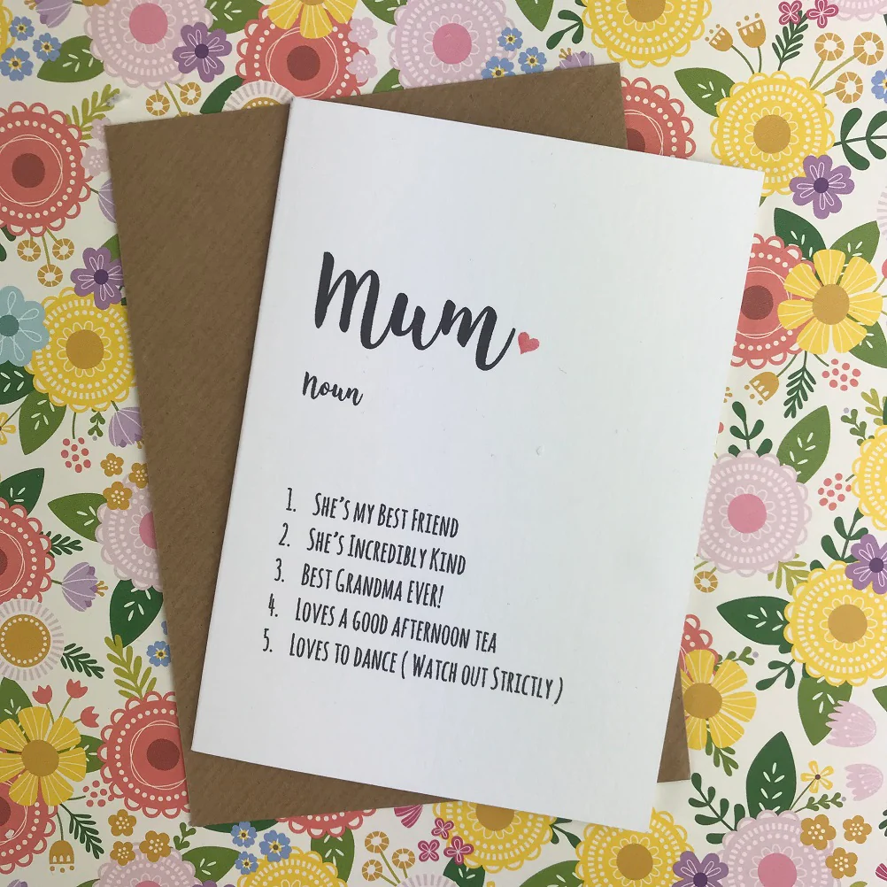 Mother's Day Card Personalised Mum Definition