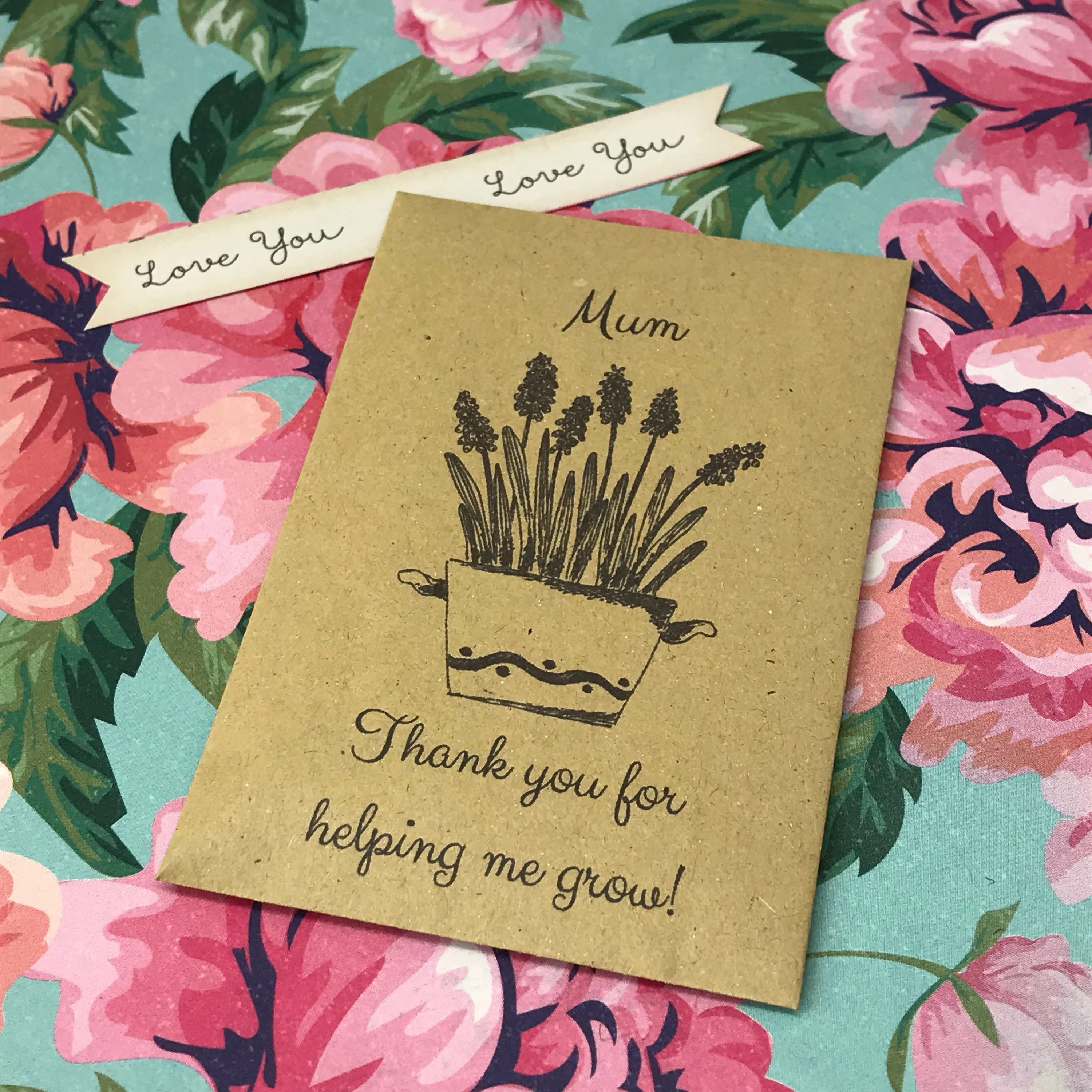 Mum Thank You For Helping Me Grow! - Mini Kraft Envelope with Sunflower Seeds - Image 4