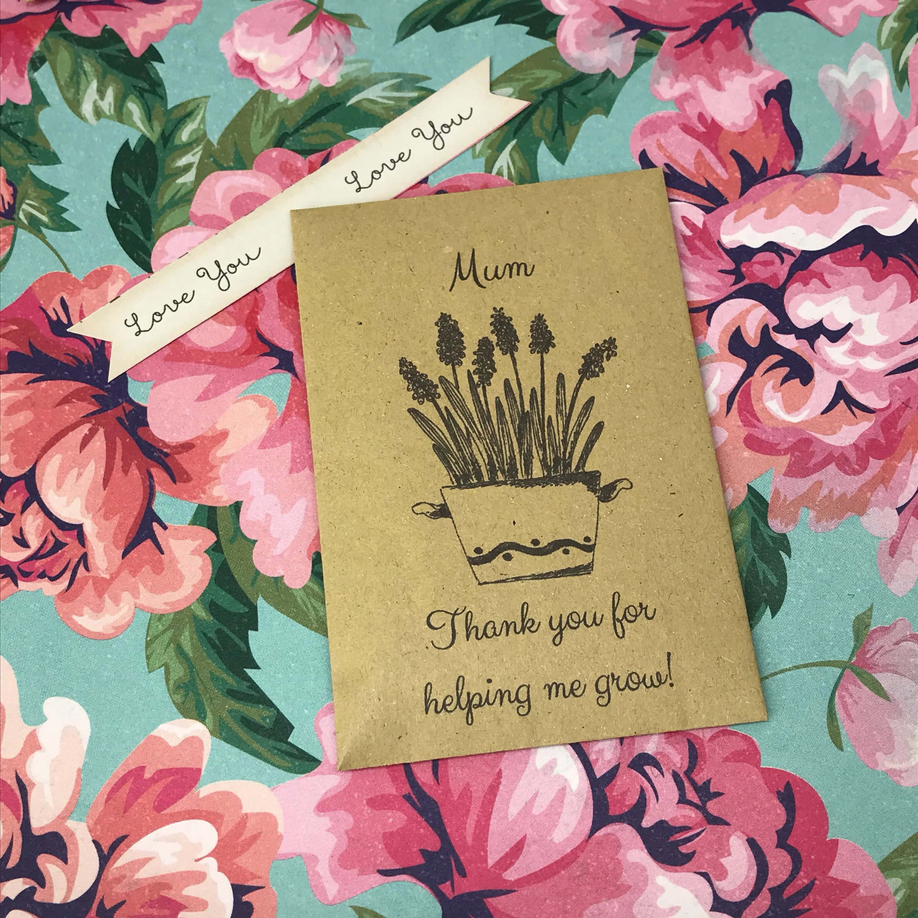 Mum Thank You For Helping Me Grow! - Mini Kraft Envelope with Sunflower Seeds - Image 5