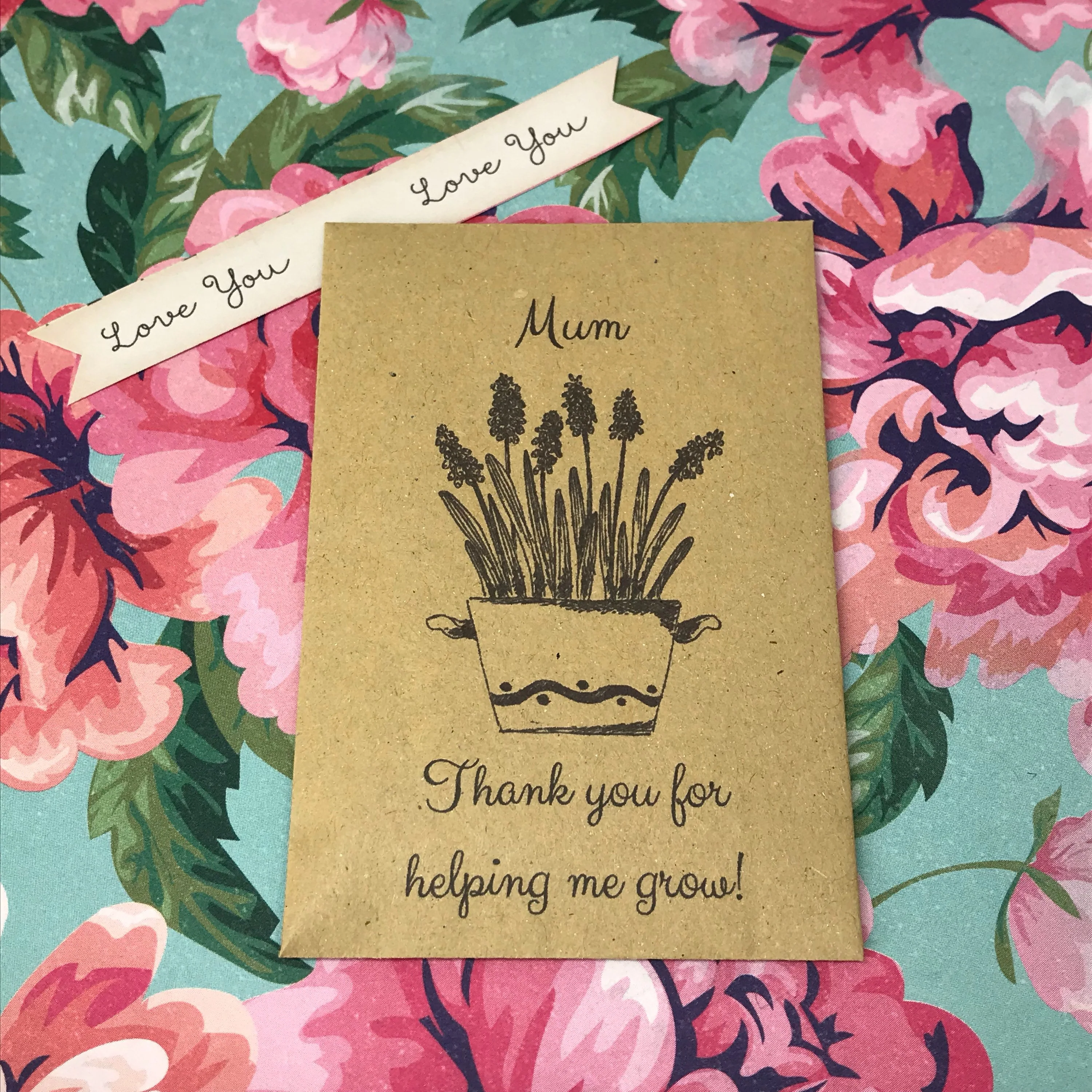 Mum Thank You For Helping Me Grow! - Mini Kraft Envelope with Sunflower Seeds - Image 6