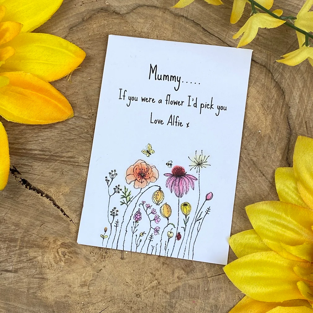 Mummy If You Were A Flower..... Mini Kraft Envelope with Sunflower Seeds - Image 10