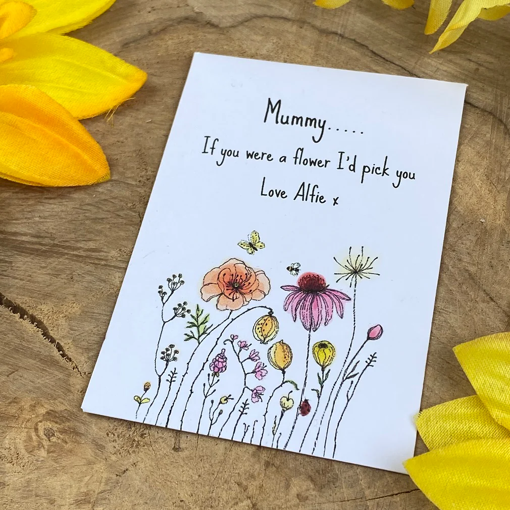 Mummy If You Were A Flower..... Mini Kraft Envelope with Sunflower Seeds - Image 5