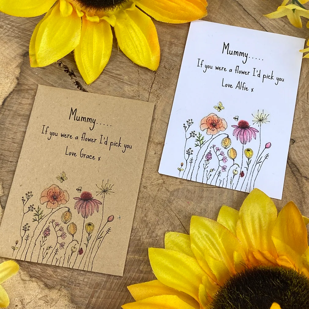 Mummy If You Were A Flower..... Mini Kraft Envelope with Sunflower Seeds - Image 6