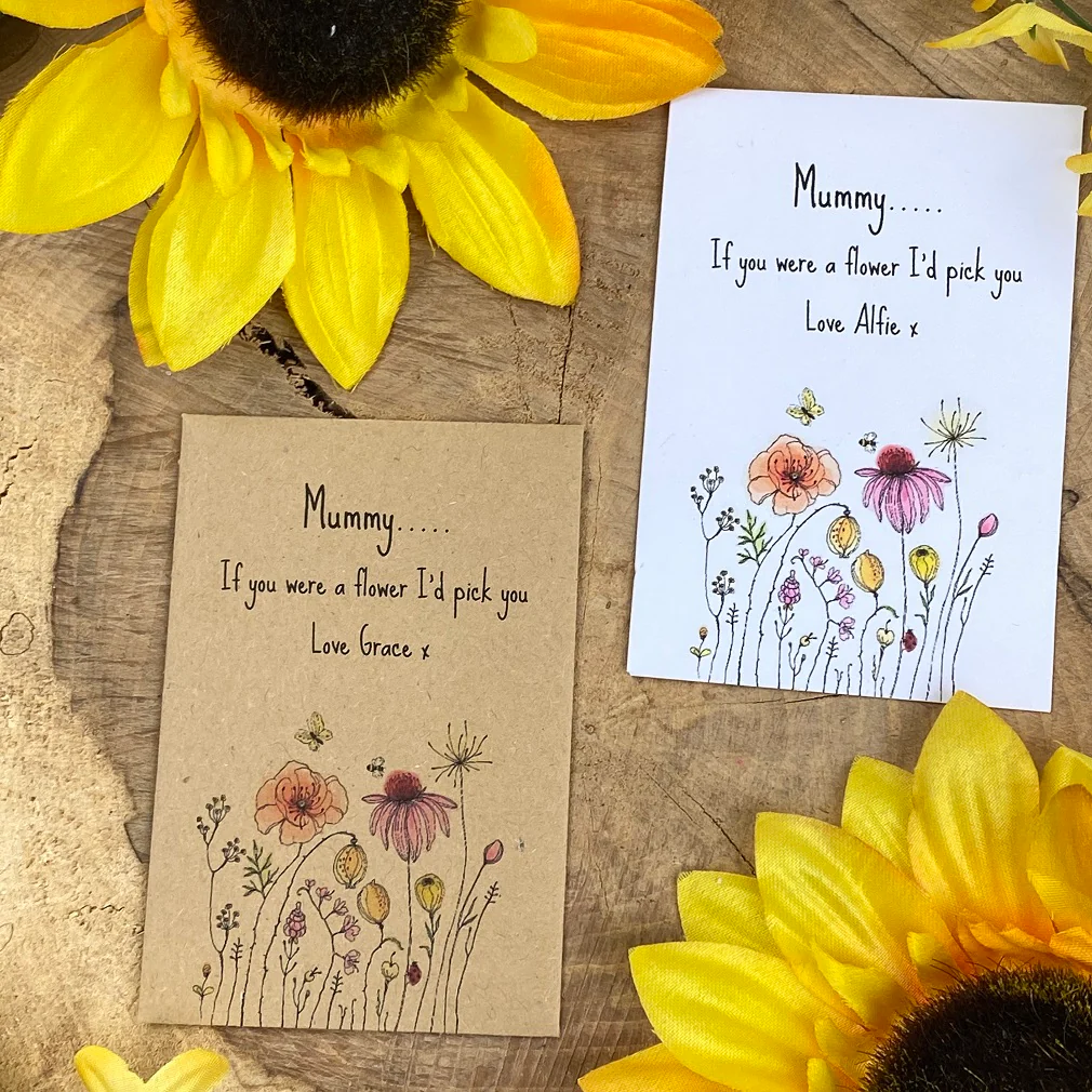 Mummy If You Were A Flower..... Mini Kraft Envelope with Sunflower Seeds - Image 7