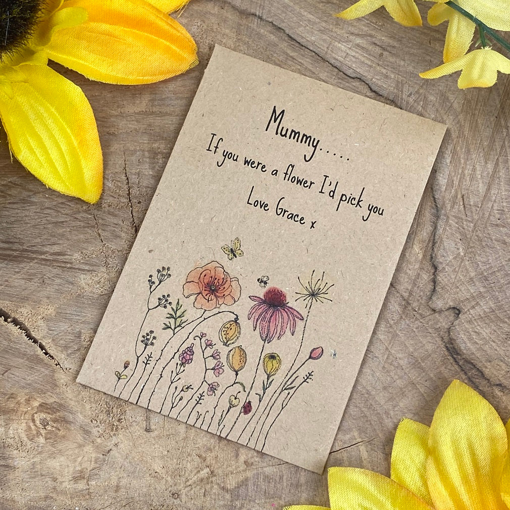 Mummy If You Were A Flower..... Mini Kraft Envelope with Sunflower Seeds - Image 8