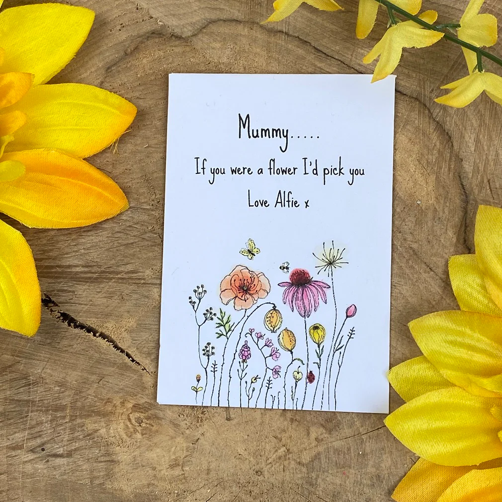 Mummy If You Were A Flower..... Mini Kraft Envelope with Sunflower Seeds - Image 9