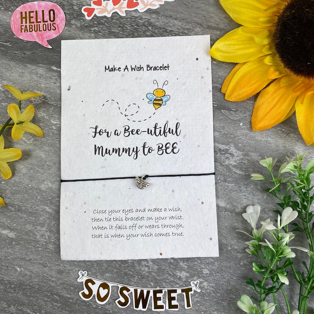 Mummy To Bee Wish Bracelet On Plantable Seed Card - Image 2
