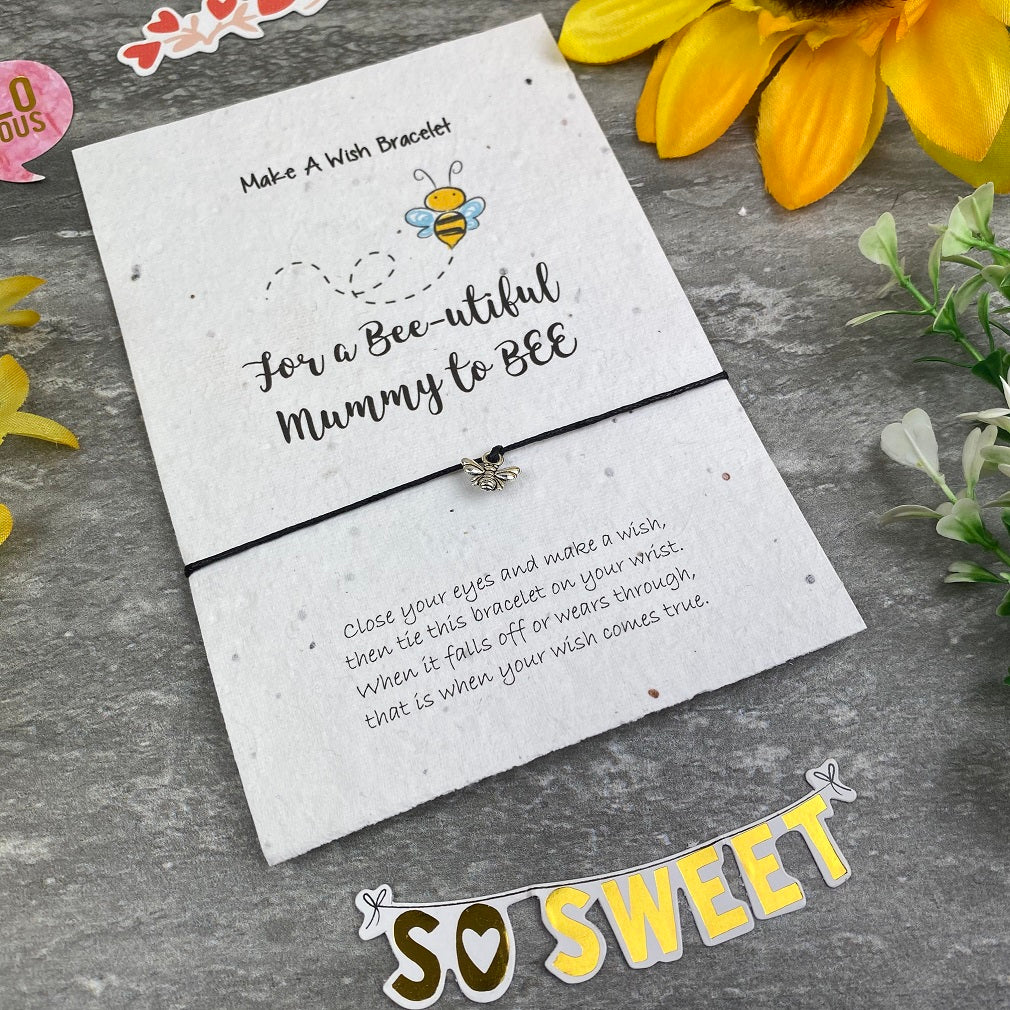 Mummy To Bee Wish Bracelet On Plantable Seed Card - Image 5