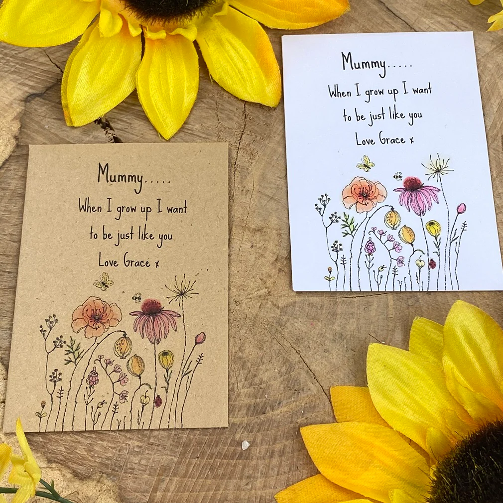 Mummy When I grow up..... Mini Kraft Envelope with Sunflower Seeds - Image 6
