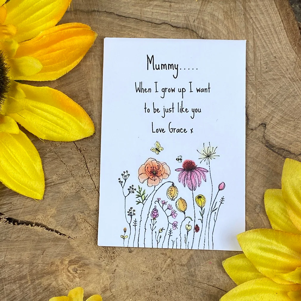 Mummy When I grow up..... Mini Kraft Envelope with Sunflower Seeds - Image 8