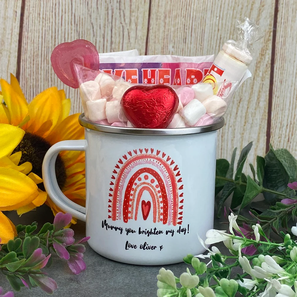 Personalised Mummy You Brighten My Day Enamel Mug - Image 3