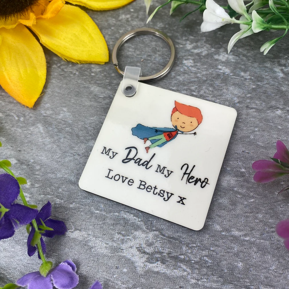 My Dad My Hero Keyring - Image 7