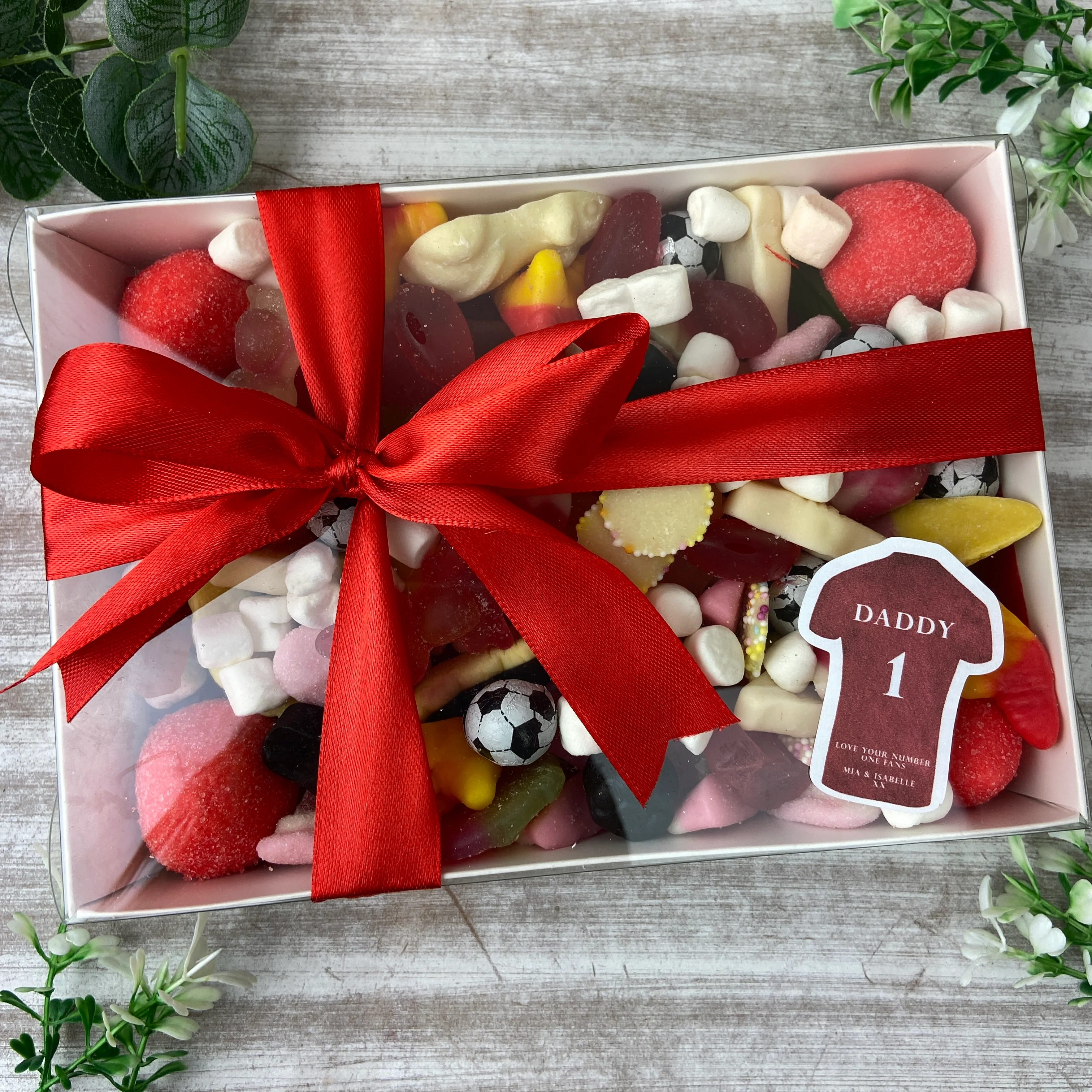 No.1 Daddy Personalised Sweet Box in Blue or Red - Image 5