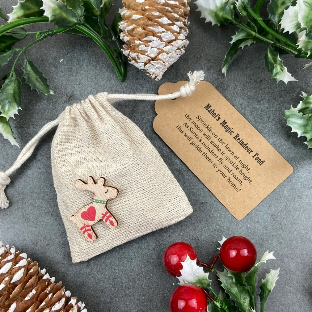 Nordic Heart Reindeer Food Bag, Reindeer, Christmas, Christmas Eve Gift, Rudolph Food - Image 5