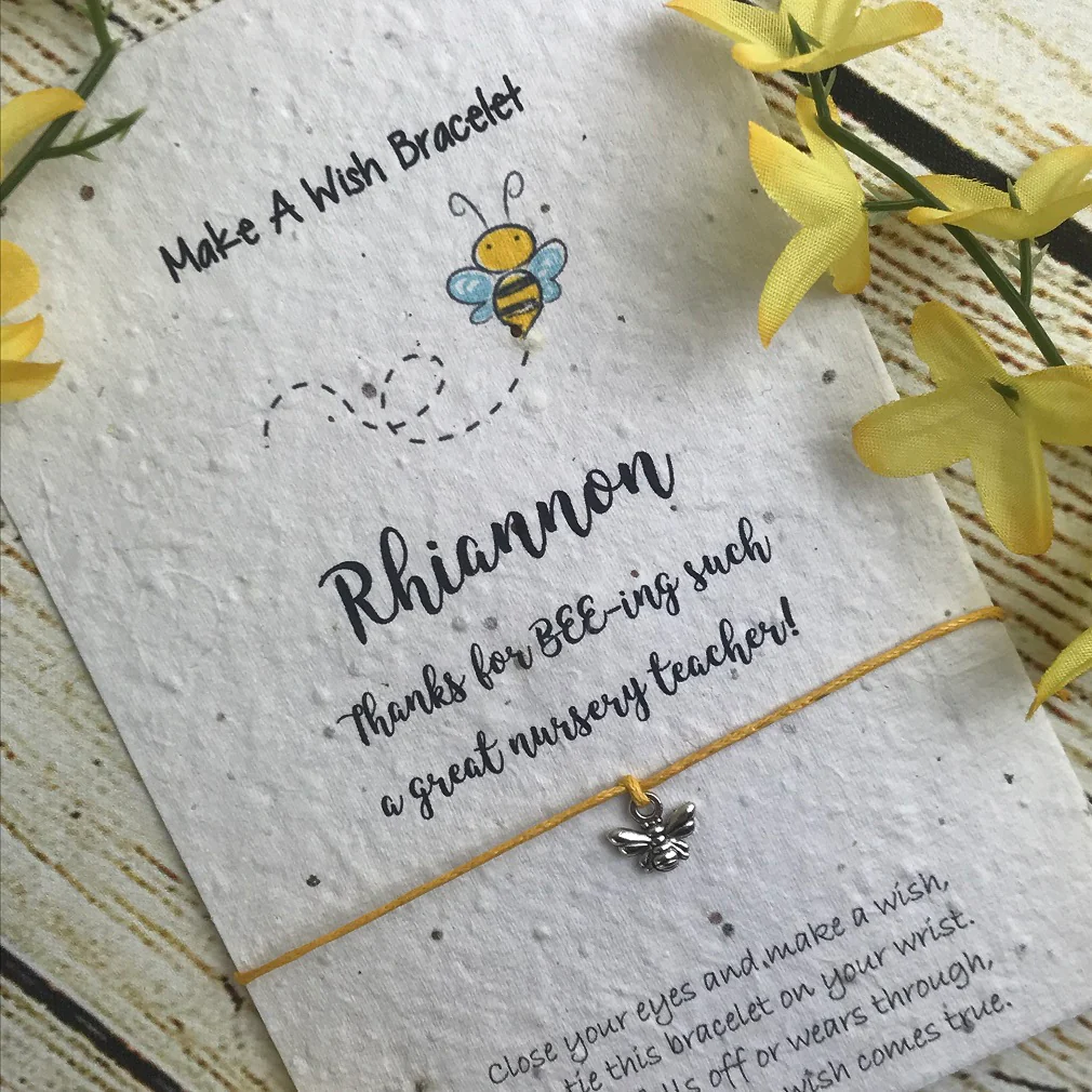 Nursery Teacher Wish Bracelet on Plantable Seed Card - Image 7