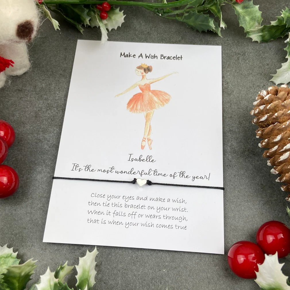 Nutcracker Christmas Ballerina Wish Bracelet, Merry Christmas Charm Bracelet - Image 6