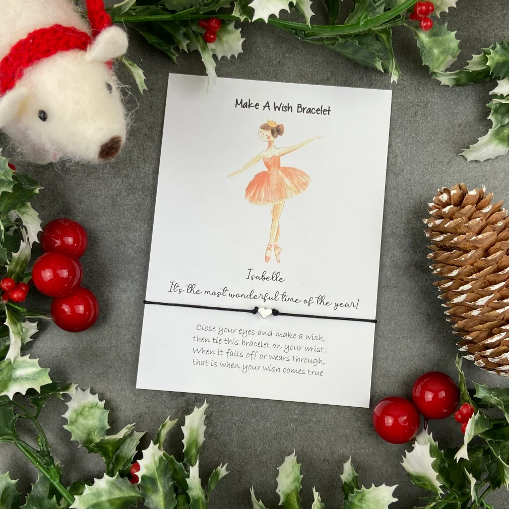 Nutcracker Christmas Ballerina Wish Bracelet, Merry Christmas Charm Bracelet - Image 7