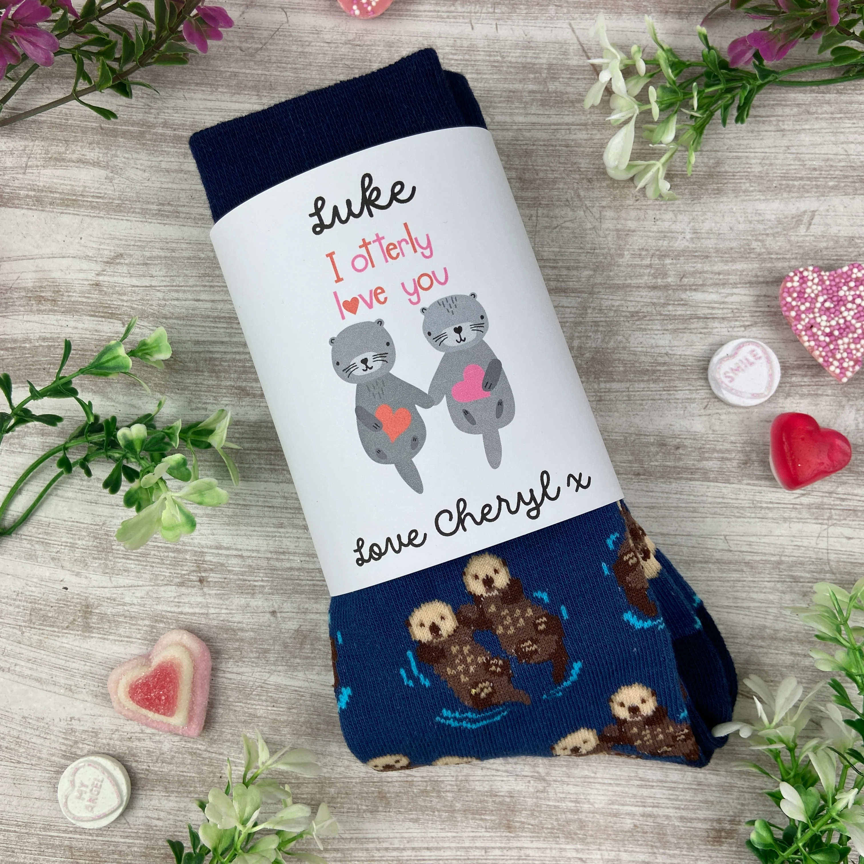 Otter Socks With Personalised Label - Image 2